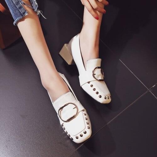 Big Size 11 12 13 14 15 16 17 ladies high heels women shoes woman pumps Squarehead Shallow mouth Thick with Single shoes