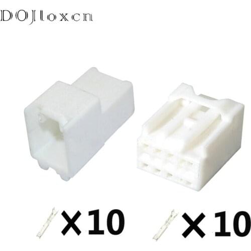 1 Set 10 Pin Automotive Car Anti-glare Rear View Mirror Male Female Cable Sockets Auto White Wiring Plug For Toyota 7283-5831