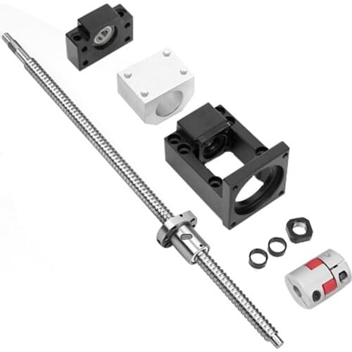 1PC Waist Nut SFU2004/2005/2504 150-1150mm end machined+DSG20/25H+end support BF15/20+HM15 for servo stepper motor nema23/34/32