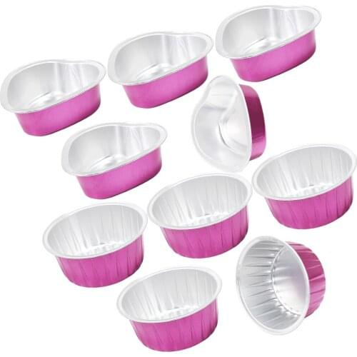 10 Pieces Disposable Wax Beans Melting Pots Bowls - Heart & Round Shapes