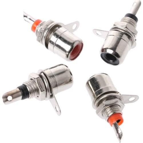 10 Pcs RCA Phono Chassis Panel Mount Female Socket Adapter Gold Plated Red+Black