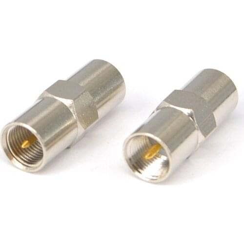 100 Pieces RF Coaxial Adapter FME male to FME male Straight Nickelplated Connector