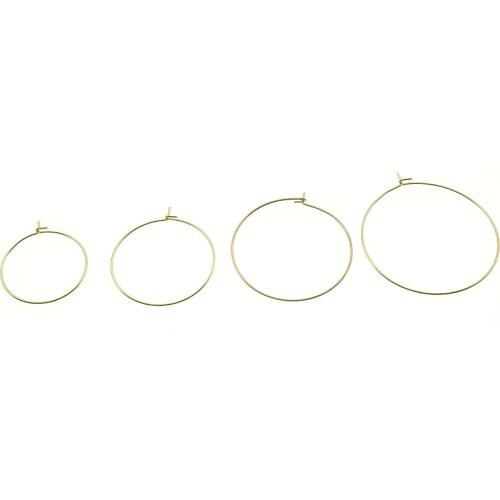 20pcs 15 20 25 30 35 40mm Stainless Steel Gold Big Circle Wire Hoops Loop Earrings DIY Dangle Earring Jewelry Making Accessories
