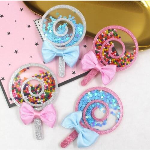 20133,1 pcs Mobile phone shell paste bow lollipop for mobile phone glue bow lollipop mobile phone jewelry accessories