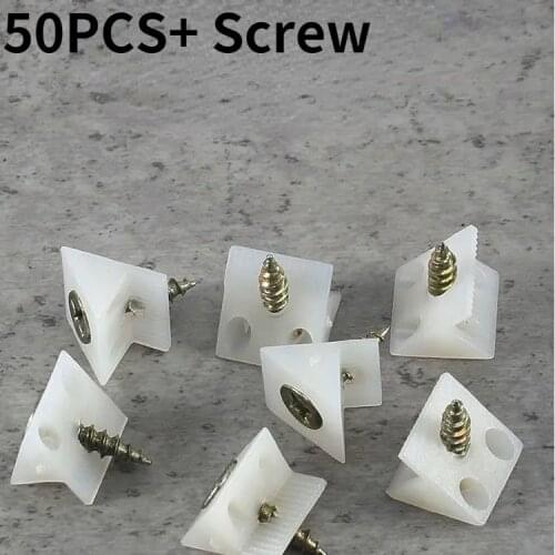 50pcs Furniture Chest Drawer Bottom Repair Fixing Mending Wedges Drawer Angle Code Bracket Fastener with Screws bracket