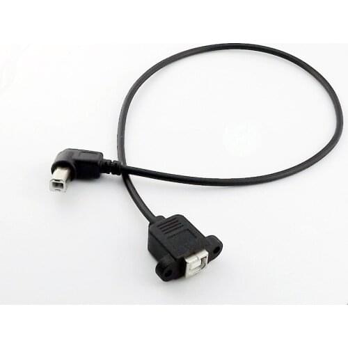 5x USB 2.0 B Male 90 Degree Right Angle to USB 2.0 B Female Socket Printer Panel Mount Connector Cable 30cm/50cm