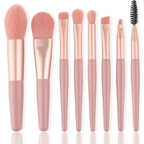 8pcs Mini Travel Portable Soft Makeup Brushes Set Foundation Powder Eye Shadow Eyelash Lip Concealer Blush Make Up Brush Set