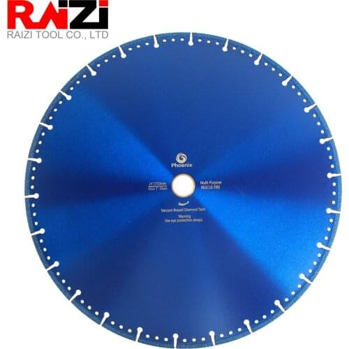 Raizi 14 Inch/350 mm Vacuum Brazed Diamond Saw Blade For Cast Iron Steel Plastic Stone Multi Purpose Cutting Tool 1 Pc