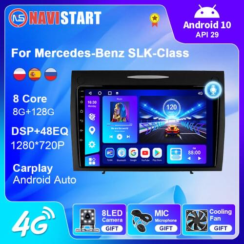 2 Din Android 10 Car Radio for Mercedes-Benz SLK-Class SLK Class R171 2004-2011 GPS Navigation DVD 4G Camera WIFI No DVD Player
