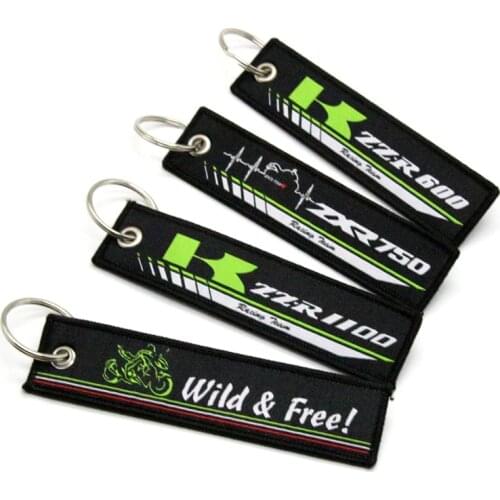 For Kawasaki ZZR1100 ZXR750 ZZR600 New 2019 Motorcycle Key Chain Woven Key Ring Tag Label Chain Black Car Keychain