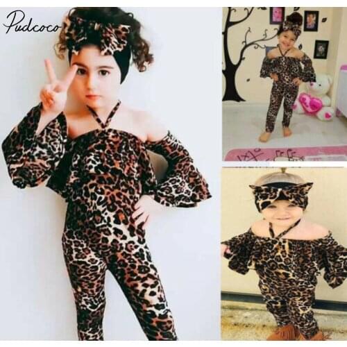 Kids Girls Animal Print 3/4 Jumpsuit Summer Party Playsuit Holiday Dresses 1-6y