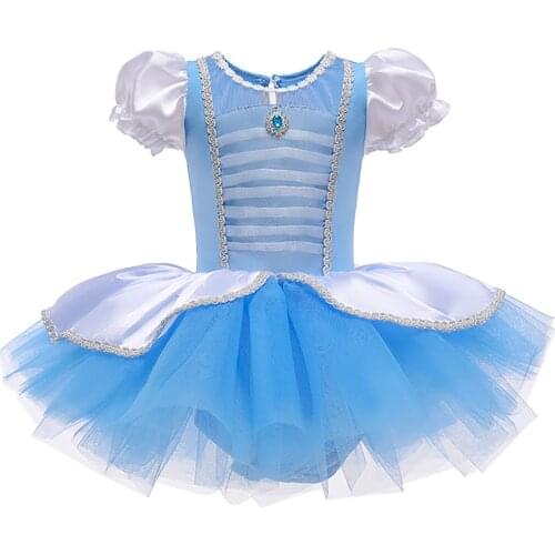 Kids Baby Girls Princess Dress Cosplay Costumes Ruffle Short Sleeve Tulle Dance Wear Ballet Dance Gymnastics Leotard Tutu Dress