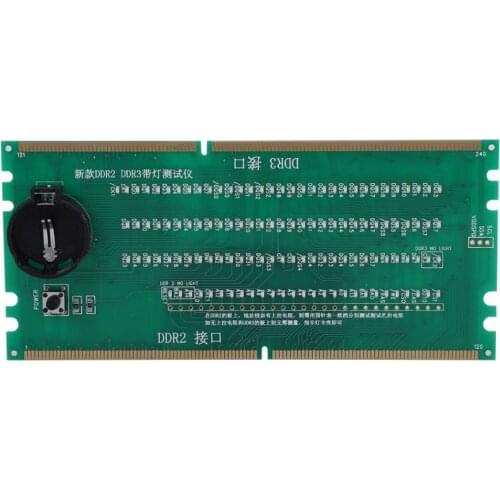 Two in One Desktop Motherboard Test Card DDR2 / DDR3 With Light Tester