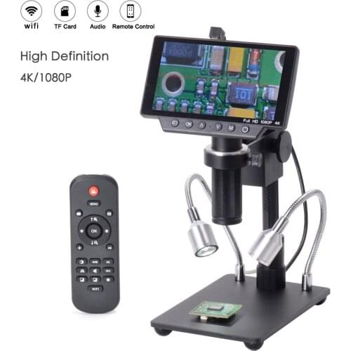 HY-1070 16MP 4K 1080P 60FPS USB WIFI Digital 150X Industry Microscope Camera with 5 Inch Screen C-mount Len 1/2.3 Imaging Sensor