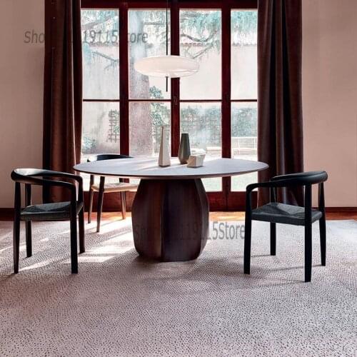 Italian Top Grade Solid Wood Leather Dining Chair Restaurant Coffee Shop Designer Nordic Modern