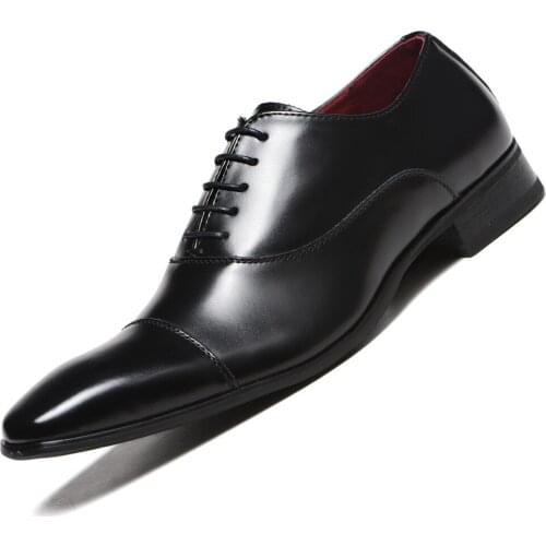 Fashion High Quality Newest Fashion Mens Dress Shoes Classic Brown Black Pu Leather Premium Mens formal casual leather shoes