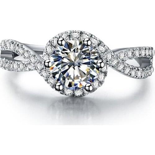 1Ct Round Cut D vvs1 Moissanite Fancy Wedding Ring Solid Platinum 950 Ring for Women White Gold Jewelry