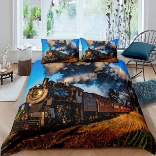 Train Bedding Sets Duvet Cover Bed Set Soft Quilt Cover Single Queen King Size Comforter Bedding Set