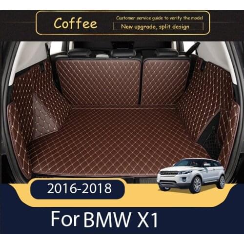 Custom Leather Car Trunk Mats For BMW X1 F48 2016-2018 Rear Trunk Floor Mat Tray Carpet Mud