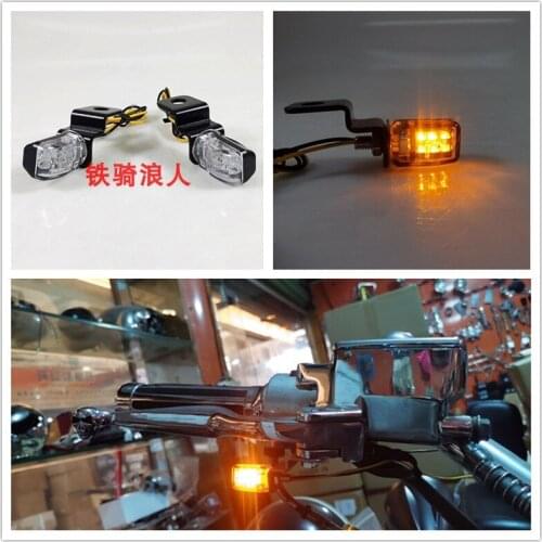 Scoober Amber Signal Lamp Blinker Moto turn signals for Harley Retro Motorcycle Handlebar flasher Motorbike LED Yellow Lighting
