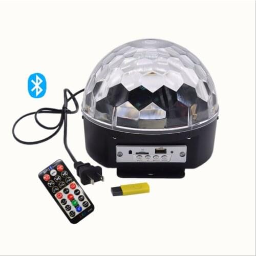 MBVKA 9 Colors LED Disco Ball MP3 Crystal Magic Ball Stage Lighting Effect DJ Party Christmas Sound Activated Light With Remote