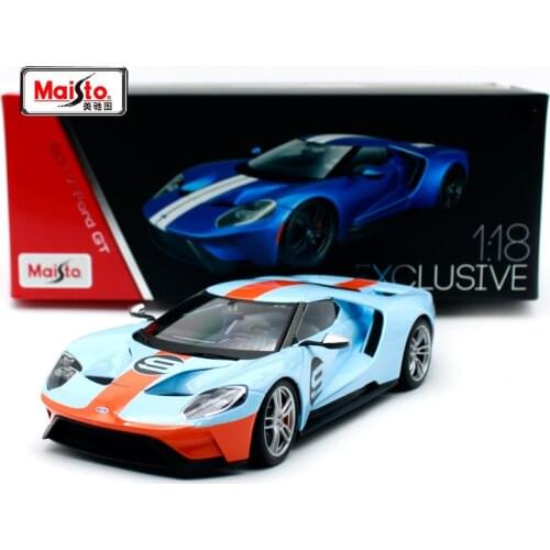 Maisto 1:18 2017 Ford GT Sports Car Hardback Light blue Diecast Model Car Toy New In Box Free Shipping 38134