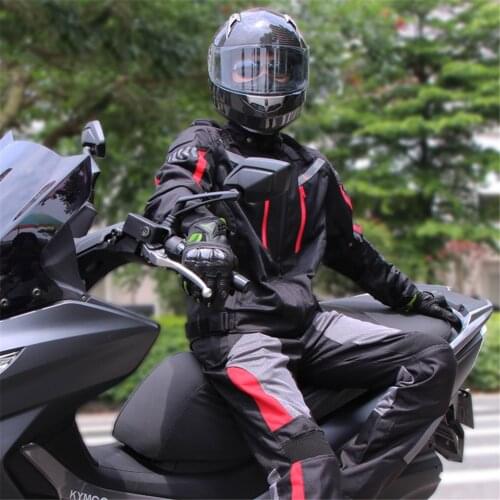 Riding Tribe Motorcycle Racing Suit Windproof Protective Gear Armor Motorcycle Jacket+Motorcycle Pants Hip Protector Moto Set