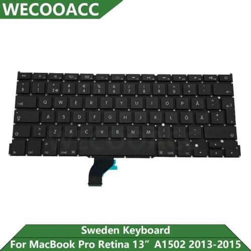 New Replacement A1502 Keyboard For Macbook Pro Retina 13" Sweden Keyboard Late 2013 2014 2015 Years