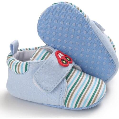Newborn Baby Shoes Boys Cartoon Car Striped Toddler First Walk Casual Shoes Soft Soled Baby Girls Shoes Sneakers New Arrival