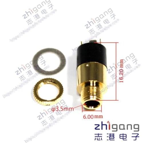 Original new gold plated 3.5mm socket AUX headphone socket 3.5 audio video socket 3.5 vertical dual channel socket connector