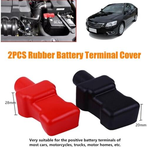 Pair Car Positive Negative Battery Terminal Insulator Wire Connectors Cap Cover