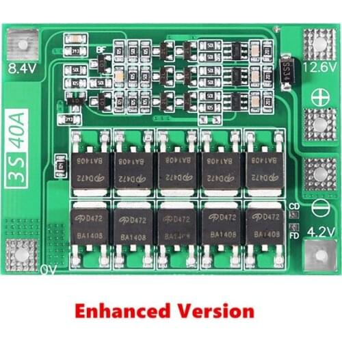 3S/4S 40A Li-ion Lithium Battery Charger Protection Board 18650 BMS For Drill Motor 11.1V 12.6V Enhance/Balance