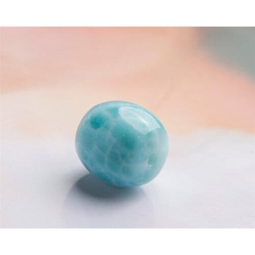 Genuine Natural Larimar Pendant Gems Crystal Barrel Shape Necklace Fashion Woman Pendant 14*15mm