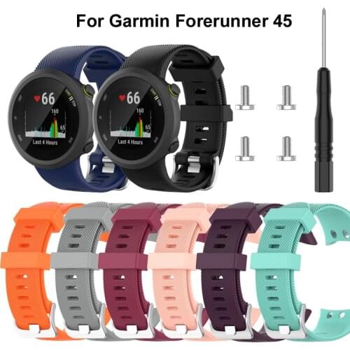 Watch Band Straps For Garmin Forerunner 45 Waterproof Silicone Belt For Forerunner45S Watchband With Tools Bracelet Accessory
