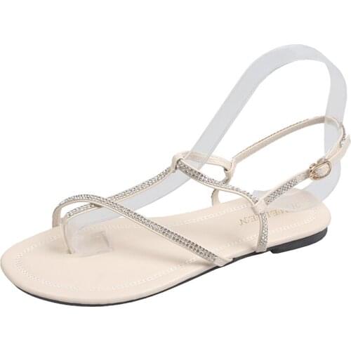 Summer Sandals Women Shoes Woman Shine Crystal Cross Wave Tie Roman Sandals Casual Shoes Female Square Low Heels Ladies Shoes