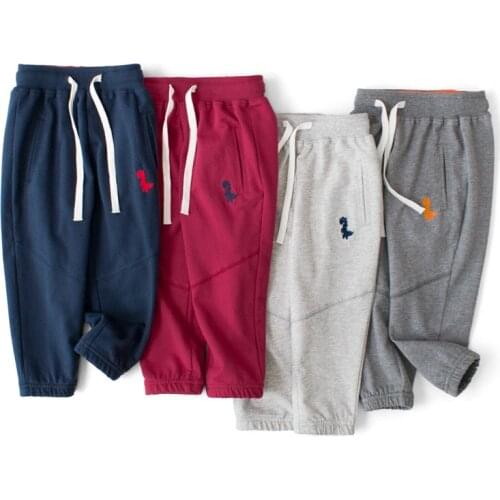 Spring Autumn Childrens Sports Pants Boys & Girls Cotton Loose Sweatpants Solid Color Kids Casual Long Trousers For Boys