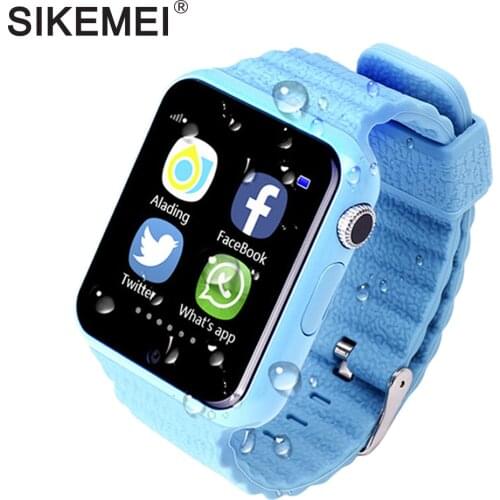 SIKEMEI Kids GPS Smart Watch Safe Watch Phone Location Finder Tracker Camera Anti-lost SOS Call Waterproof V7K for Android iOS