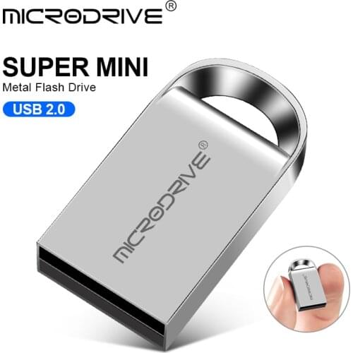 Super Mini metal USB flash drive 16GB 32GB 64GB 128G high speed Pen Drive USB Memory Stick U disk with key chain