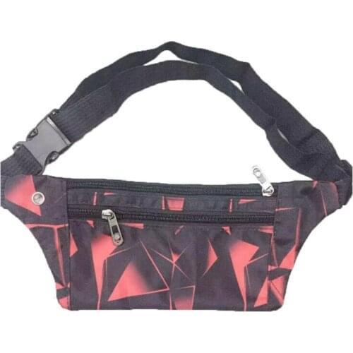 Outdoor Sport Bum Bag Fanny Pack Travel Hiking Waist Money Belt Zip Pouch Wallet Women Men Summer Bags Geometric Waist Packs