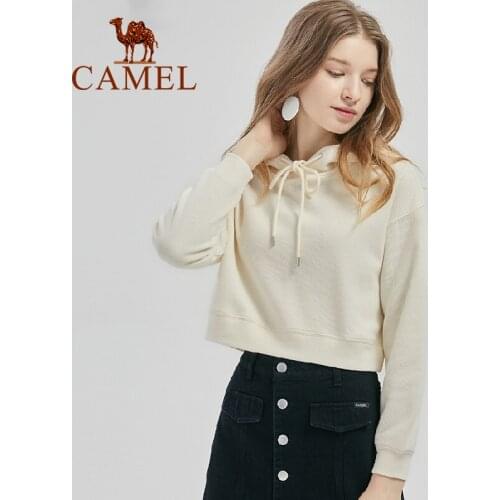 CAMEL Outdoor Hooded Sweater Autumn Winter Long Sleeve T-shirt Women Fashion Loose Tops