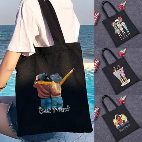 Large Capacity Women Handbags Shoulder Bags Casual Collapsible Shopping Girls Handbag Wearable Canvas Bag