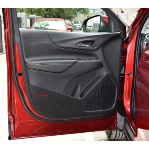 Black Carbin Fibre Protective Doors Anti-Kick Pad Mat protective film For Chevrolet Cruze / Malibu / Equinox Car Stickers