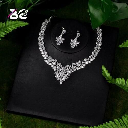 Be 8 Beautiful Flower Shape AAA Cubic Zirconia Women Jewelry Sets Wedding Bride Dress Accessories Bijoux Femme Ensemble S110