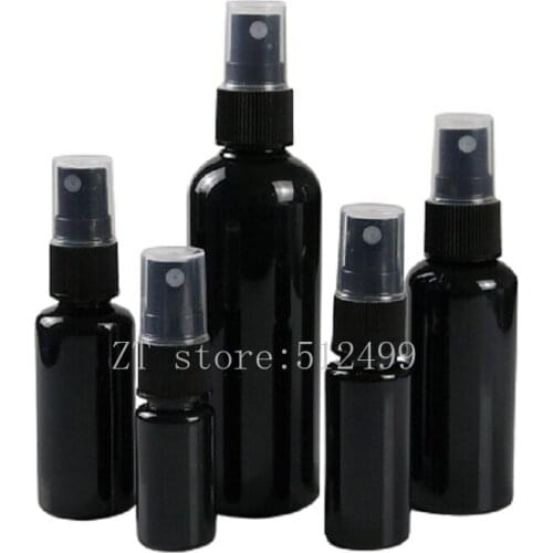 10ml 20ml 30ml 50ml 100ml Plastic Empty Black Spray Bottle PET Sprayer Pump Atomizer Packaging Containers Refillable Bottles