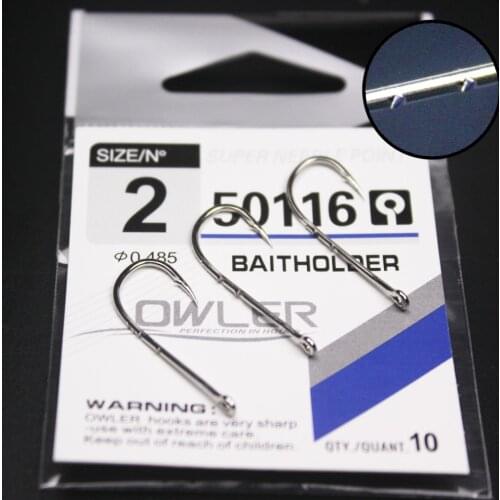 10pcs/lot 1/0#-14# Baitholder eyes Steel Fishing Hooks white Color Jig Barbed Hook for Soft Worm Bass Carp owner