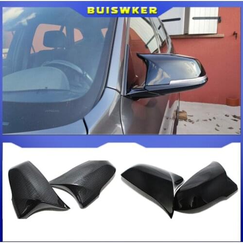 2pcs Side Wing Excellent Black For BMW 2 series Z4 x1 x2 F48 F49 F45 F46 F39 F53 G39 Carbon Fiber Pattern Mirror Cover caps