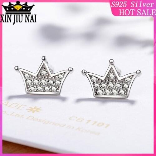2020 hot sale new s925 sterling silver fashion personality exquisite luxury shine crown type female hypoallergenic earrings