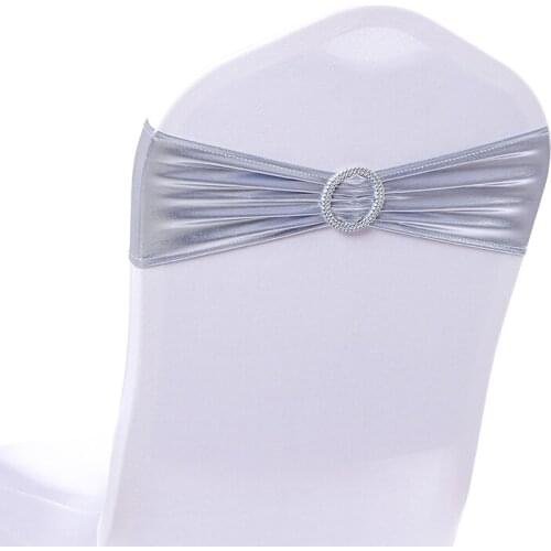 5Pcs Elastic Lycra Stretch Bow Spandex Chair Bands Chair Sashes Wedding Chair Knot Cover For Universal Banquet Chair