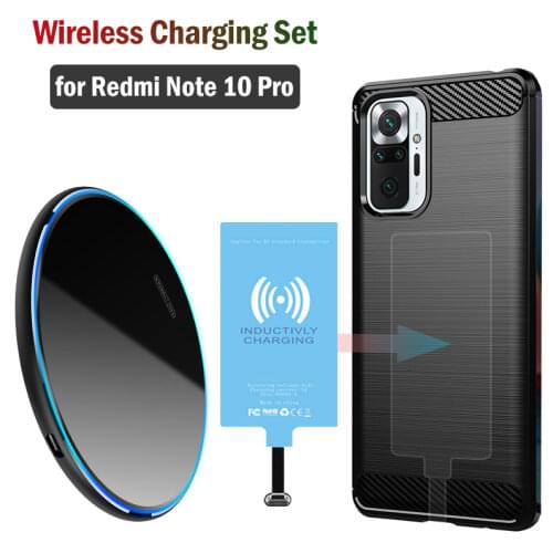 Qi Wireless Charging for Xiaomi Redmi Note 10 Pro 6.67'' Global Version Phone Wireless Charger with USB Type-C Receiver Case