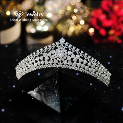 CC Crown for Wedding Hair Accessories Bridal Hairband Headband Pageant Princess Headwear Hollow Design Luxury Jewelry Gift HS17